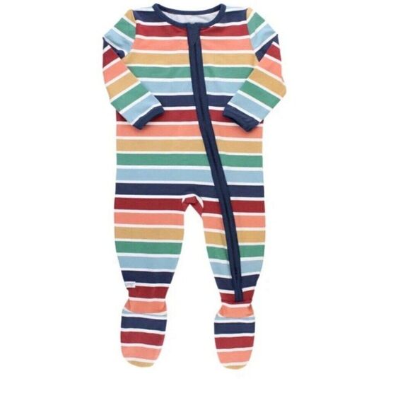 Ruggedbutts Sleeper Zip Footie Baby Boys 0-3 Months Rainbow NEW - Picture 1 of 7